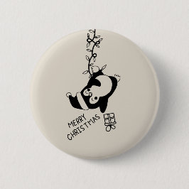 Penguine distributing christmas gifts button