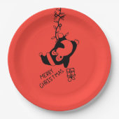 Penguine distributing christmas gifts pappteller (Vorderseite)