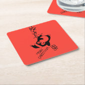 Penguine distributing christmas gifts rechteckiger pappuntersetzer (angewinkelt)