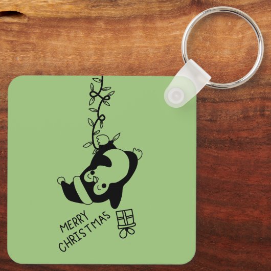 Penguine distributing christmas gifts schlüsselanhänger (Rückseite)