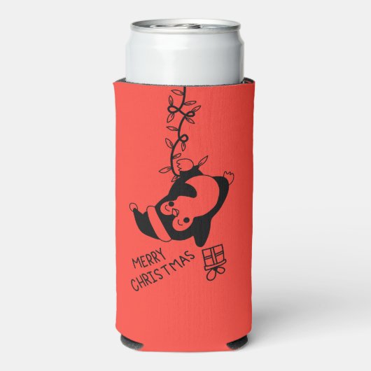 Penguine distributing christmas gifts selters dosenkühler (Seltzer Rückseite)