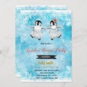 Penguingeschlecht decken Party Einladung auf (Vorne/Hinten)
