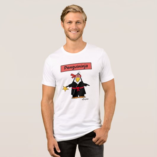 PENGUINJA Pinguin ninja von Sandra Boynton T-Shir Tri-Blend Shirt (Vorderseite voll)
