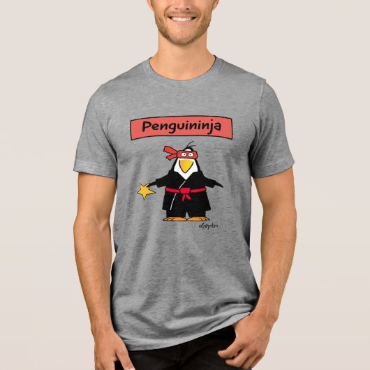 PENGUINJA Pinguin ninja von Sandra Boynton T-Shir Tri-Blend Shirt (Vorderseite)