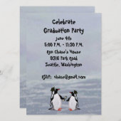 Penguins-Abschluss-Party Einladungen (Vorne/Hinten)