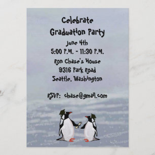 Penguins-Abschluss-Party Einladungen