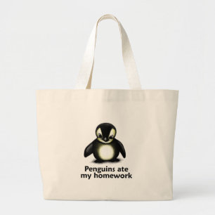 Penguins aßen meine Hausaufgaben Jumbo Stoffbeutel