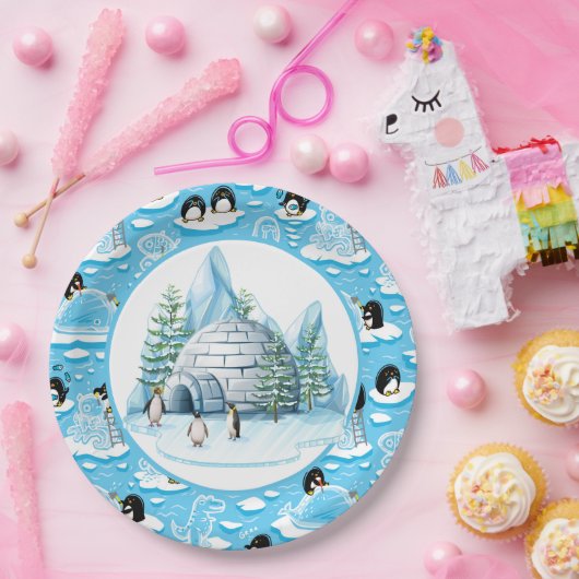 Penguins At Play Paper Plate Pappteller (Party)