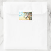 Penguin's Beach Bar Quadratischer Aufkleber (Tasche)