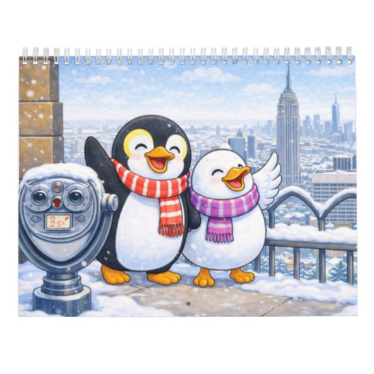 Penguins Besuch in NYC Kalender (Rückseite)