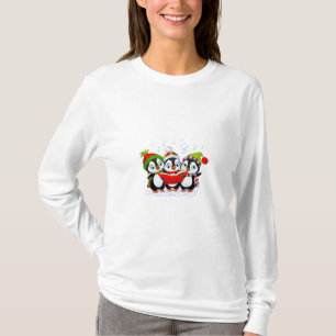 Penguins Caroling Weihnachten T-Shirt