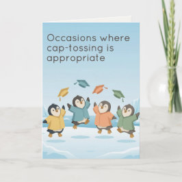 Penguins Celebrating Graduation | Dry Humour Karte