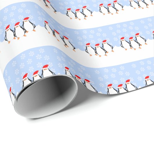 Penguins Christmas Geschenkpapier (Rolleneckpunkt)