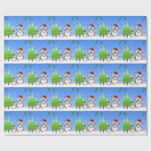 Penguins Christmas  Geschenkpapier (Flach)