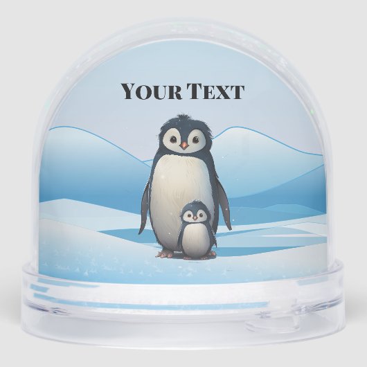 Penguins Design Snow Globe Schneekugeln (Rückseite)