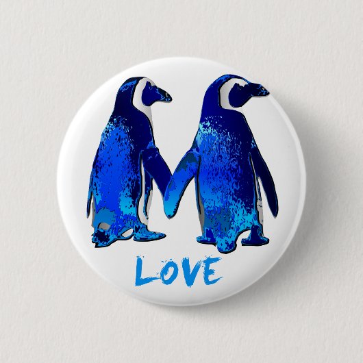 Penguins, die HandLiebe-Entwurf halten Button (Vorderseite)