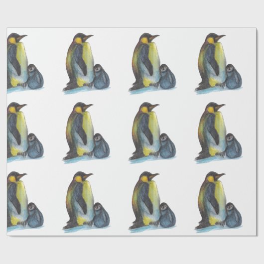 Penguins, die Mattverpackungs-Papier zeichnen Geschenkpapier (Flach)
