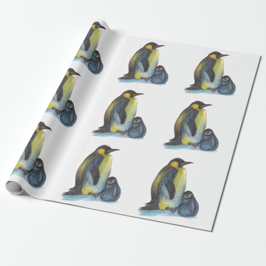 Penguins, die Mattverpackungs-Papier zeichnen Geschenkpapier (Ungerollt)