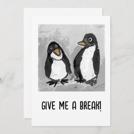 Penguins Feiertagskarte (Vorne/Hinten)