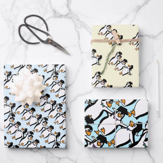 Penguins Graduation  Geschenkpapier Set (Vorderseite)