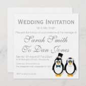 Penguins Hochzeitseinladung (individuell einstellb Einladung (Vorne/Hinten)