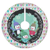 Penguins Holly Jolly Weihnachtsbaumrock Polyester Weihnachtsbaumdecke (Vorderseite)