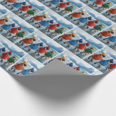 Penguins Ice Skating On an Arctic Lake Geschenkpapier (Ecke)