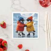 Penguins Ice Skating Serviette (Beispiel)