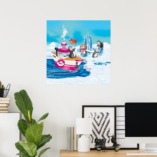penguins in Antarctica Poster (Heimbüro)