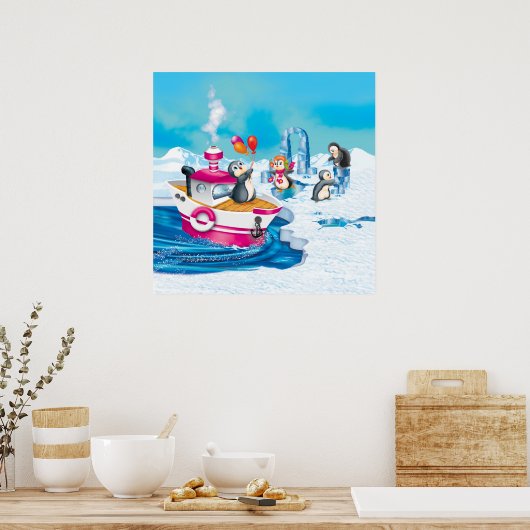 penguins in Antarctica Poster (Küche)