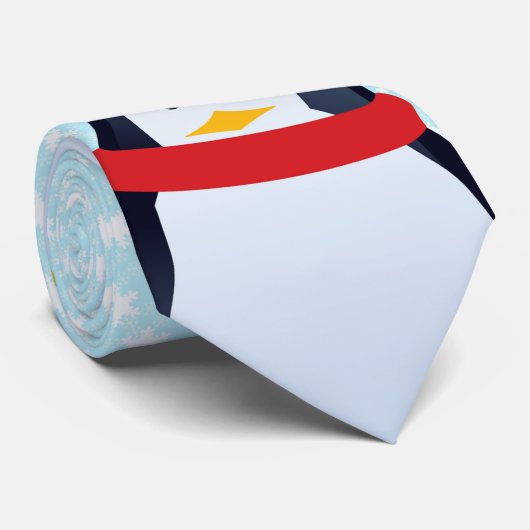 Penguins in den Weihnachtsmannmützen Krawatte (Gerollt)