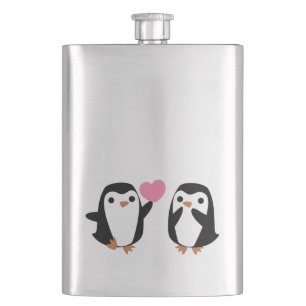 Penguins in der Liebe Flachmann