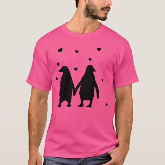 Penguins in love love each other penguins T-Shirt (Vorderseite)