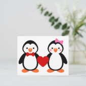 Penguins in Love Postkarte (Stehend Vorderseite)