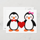 Penguins in Love Postkarte (Vorne/Hinten)