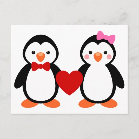 Penguins in Love Postkarte (Vorderseite)