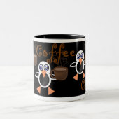 Penguins-Kaffee-Tasse Zweifarbige Tasse (Mittel)