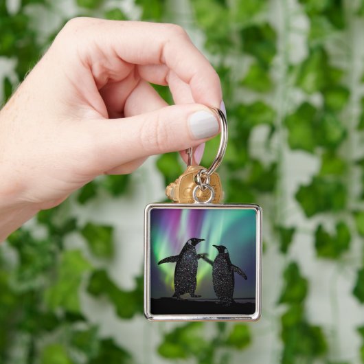 Penguins key ring beautiful aurora design schlüsselanhänger (Hand)