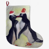 Penguins Kiss Großer Weihnachtsstrumpf (Vorderseite)