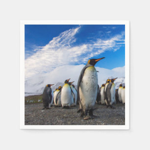 Penguins Marching Blue Sky Serviette