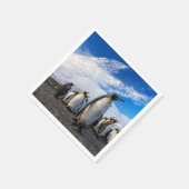 Penguins Marching Blue Sky Serviette (Ecke)