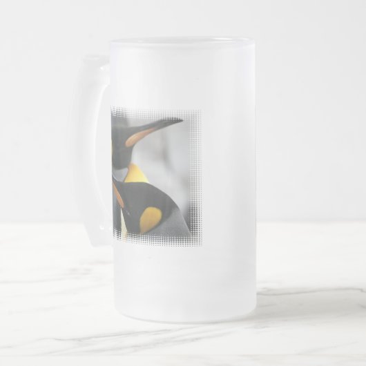 Penguins-mattierte Bier-Tasse Mattglas Bierglas (Vorderseite Links)