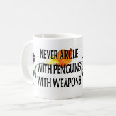 Penguins mit der Waffen-Tasse Kaffeetasse (Vorderseite Links)