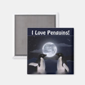PENGUINS & MOON Art Magnet (Vorderseite/Rückseite)
