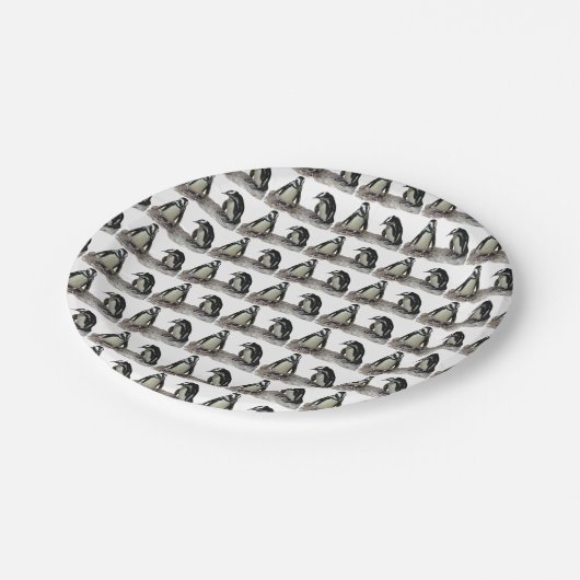 Penguins-PapierTeller Pappteller (Schrägansicht)