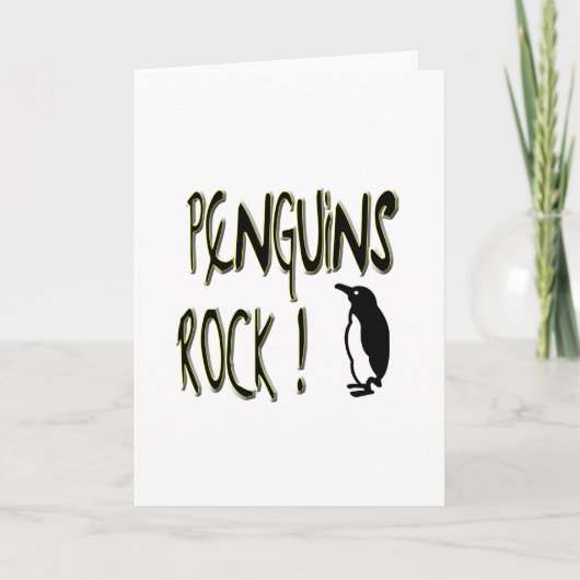 Penguins Rock! Grußkarte Karte (Vorderseite)
