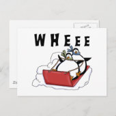 Penguins Rodeln Tshirts und Geschenke Postkarte (Vorne/Hinten)