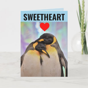 PENGUINS ROMANTISCHE HUMOROUS GREETING CARD KARTE