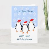 Penguins Schwester Weihnachtskarte Feiertagskarte (Vorderseite)