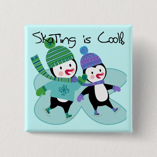 Penguins-Skaten ist cool Button (Vorderseite)